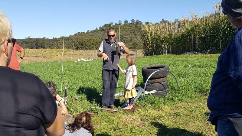 Lee teaching healthy soils to permaculture students